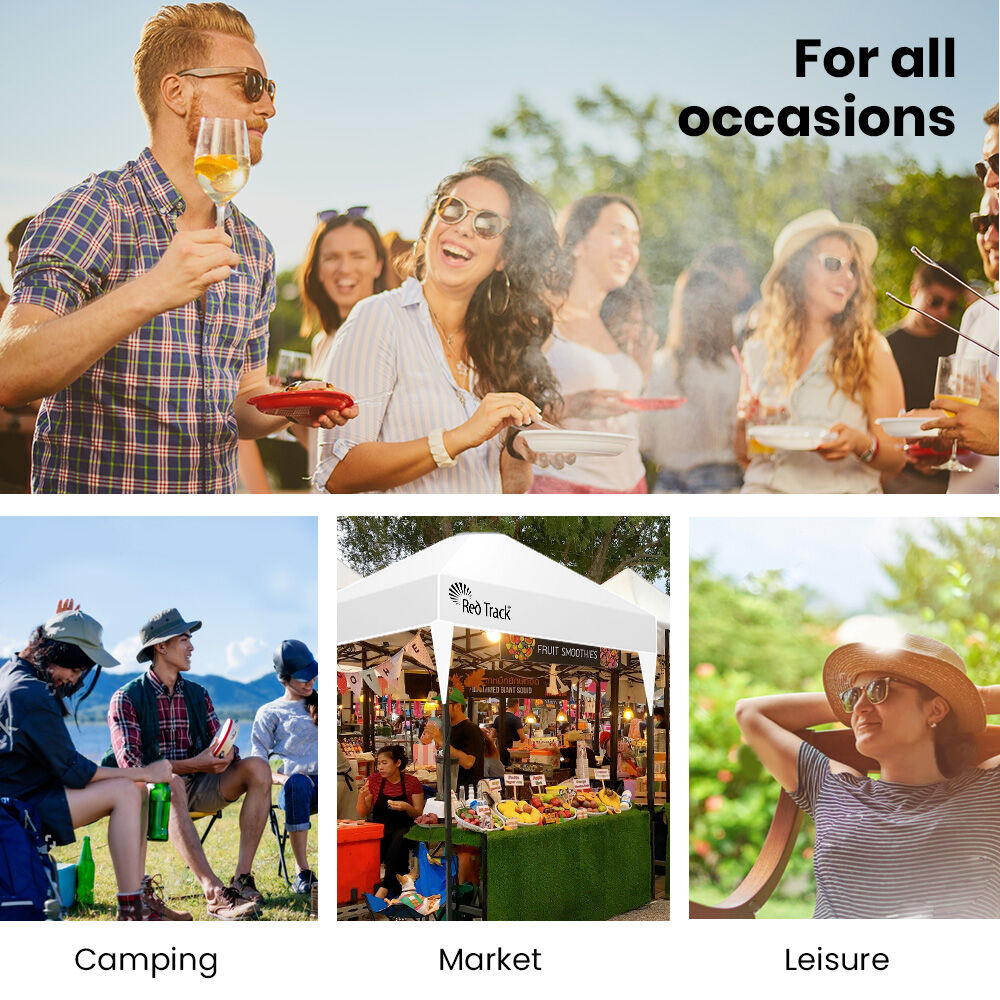 RED TRACK 3.6x2.2m Ultra Compact Folding Gazebo, Walls, Carry bag, Portable Outdoor Popup Marquee for Camping Beach, White 8