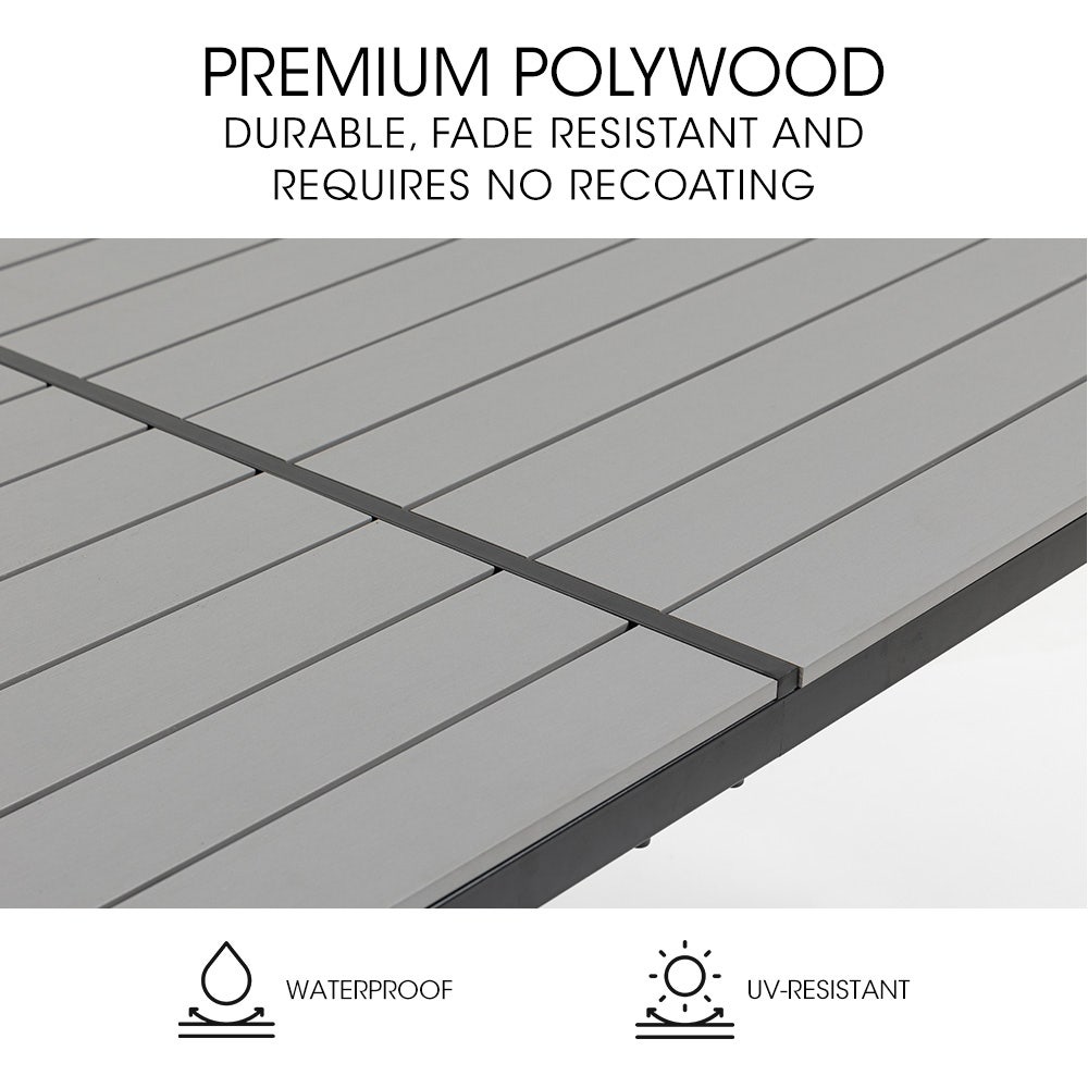 FORTIA 7pc Outdoor Dining Furniture Set, Table and Chairs Setting for Outside 6