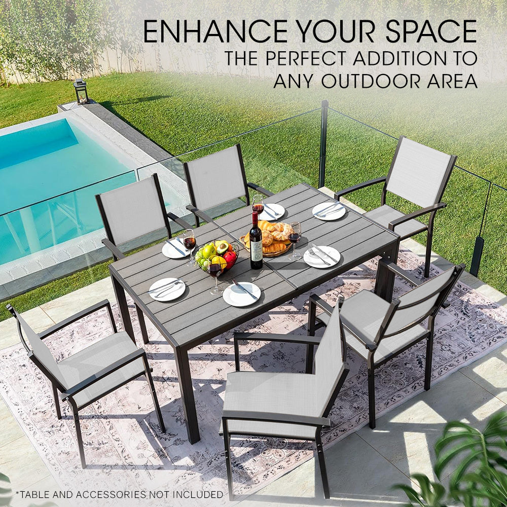 FORTIA 6pc Outdoor Dining Chair Set, for Outside 3