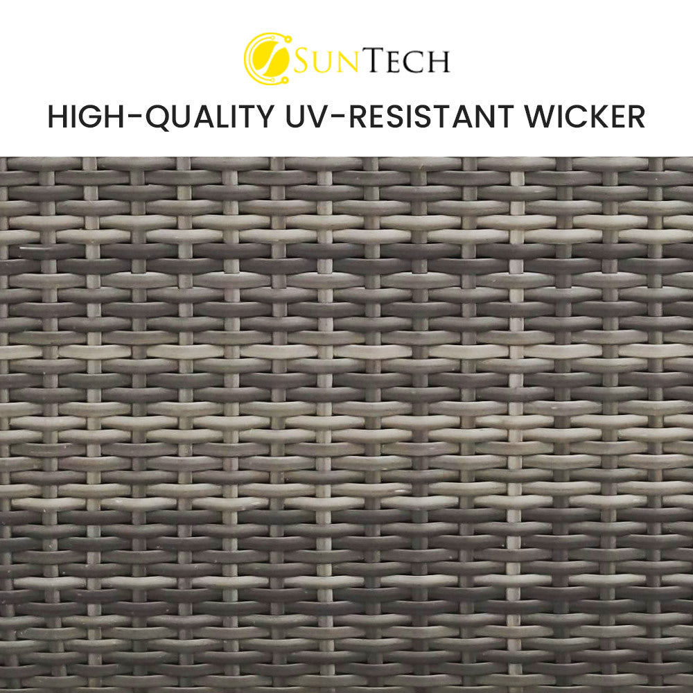 LONDON RATTAN 4 Seater Modular Outdoor Lounge Sofa Setting, Grey 5