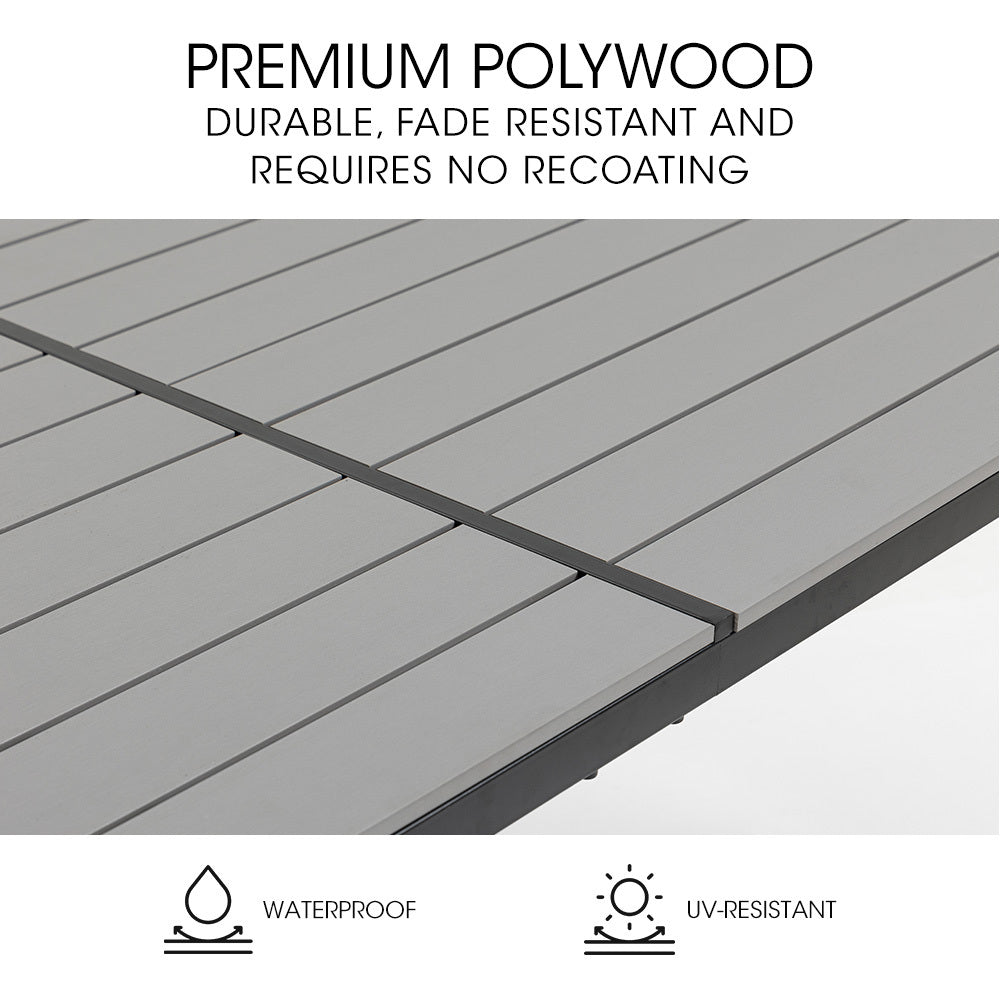 FORTIA 150x90cm Outdoor Dining Table, Rectangular, Furniture for Outside 4