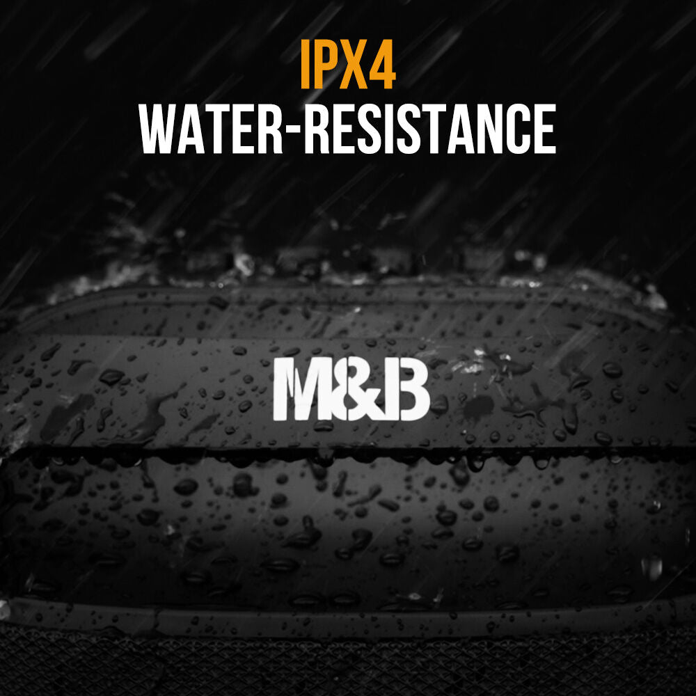 M&B Portable Splash Proof 80W Bluetooth Party Speaker, IPX4, TWS Pairing, Multi-Input, Lithium Battery, RGB, USB Charging 3