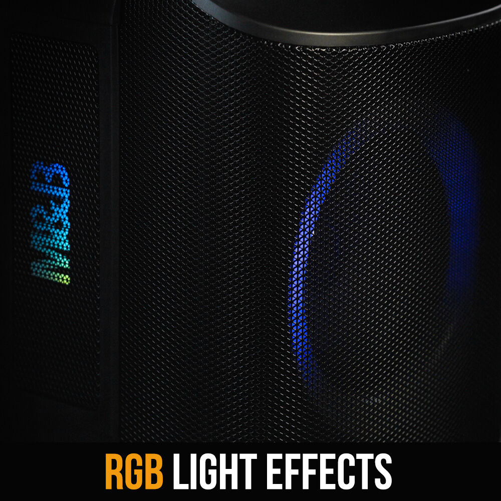 M&B Portable Splash Proof 80W Bluetooth Party Speaker, IPX4, TWS Pairing, Multi-Input, Lithium Battery, RGB, USB Charging 8