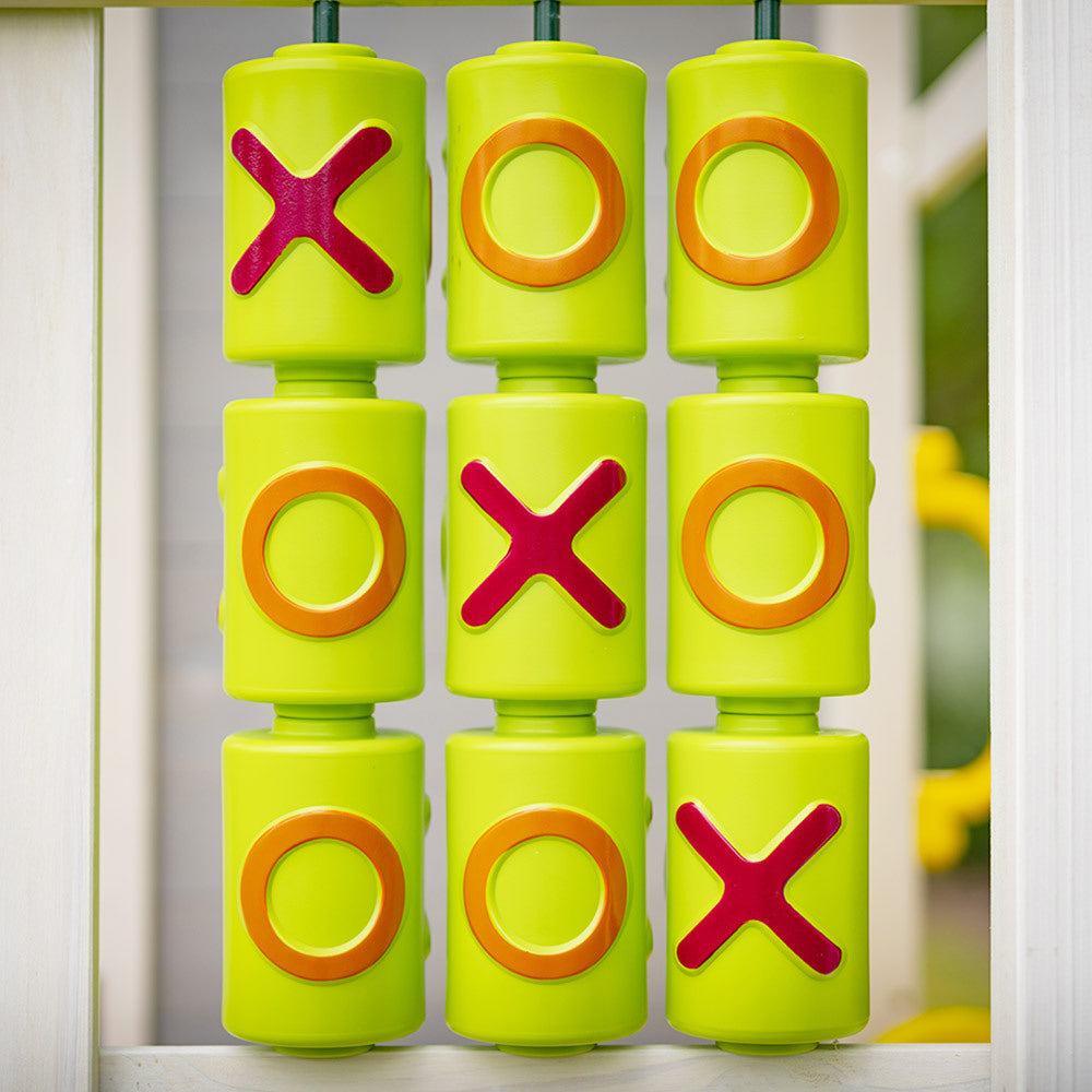 ROVO KIDS Wooden Tower Cubby House with Slide, Sandpit, Climbing Wall, Noughts & Crosses 3