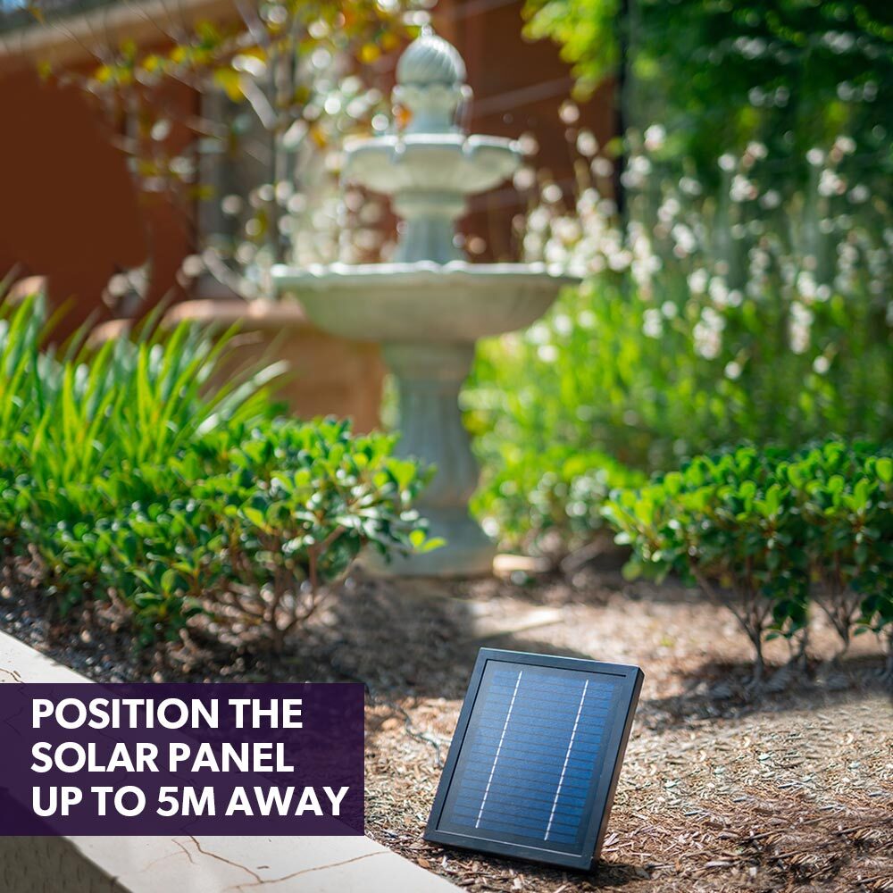 PROTEGE 3 Tier Solar Powered Water Feature Fountain Bird Bath - Light Grey 3