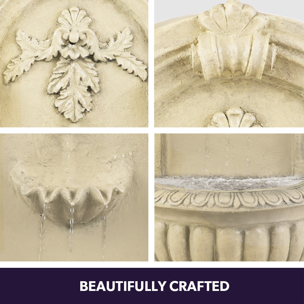 PROTEGE Solar Fountain Water Feature Pump Outdoor Wall Mount Classic with LED Lights 5