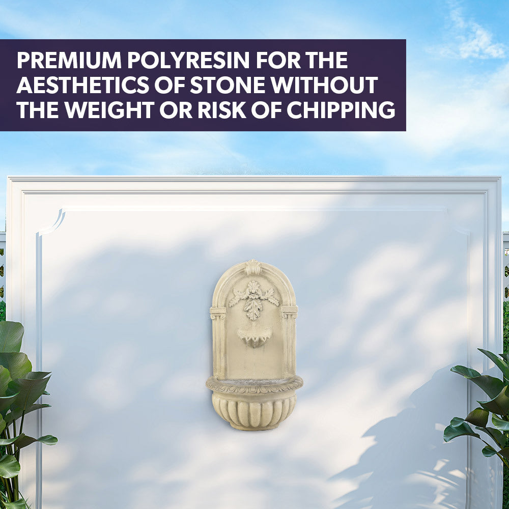 PROTEGE Solar Fountain Water Feature Pump Outdoor Wall Mount Classic with LED Lights 8