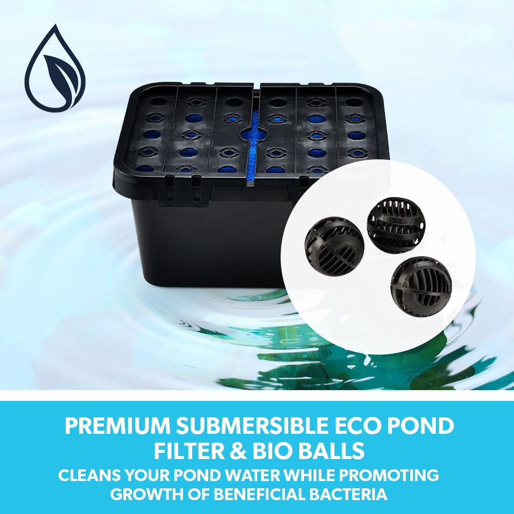 PROTEGE 10W Solar Powered Water Fountain Pump Pond Kit with Eco Filter Box 8