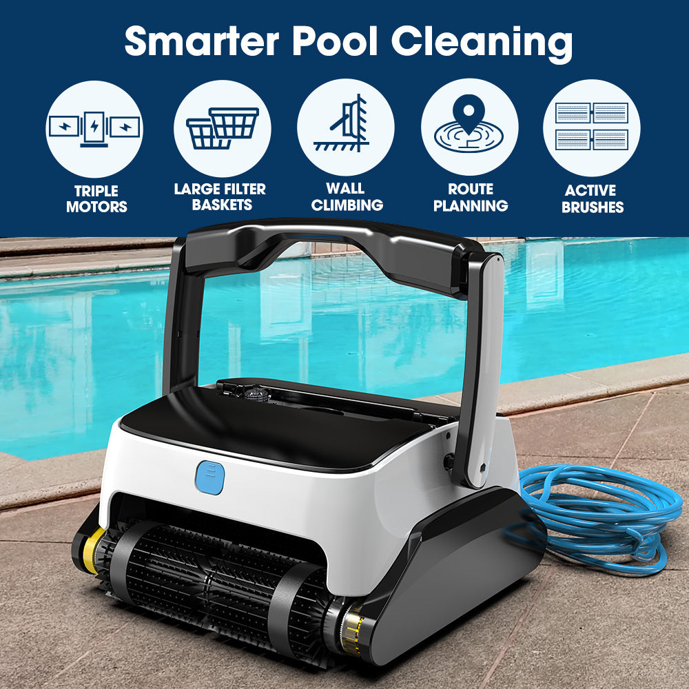WYBOT Grampus 800 Robotic Pool Cleaner, Automatic Vacuum with Quick Clean, Wall Climbing Capability, Powerful Triple Motors, Large Filter Baskets, Ideal for Large In-Ground Pools 3