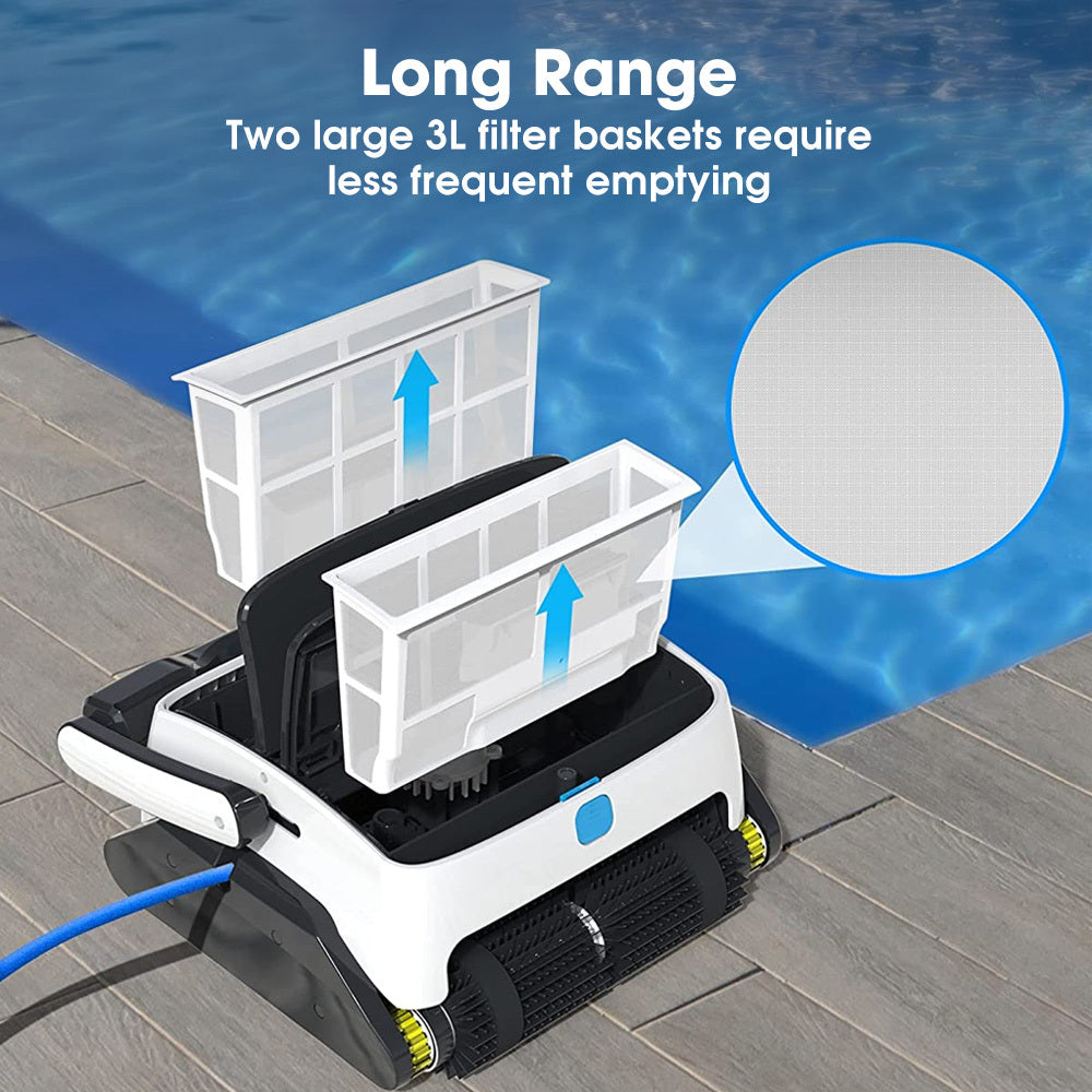 WYBOT Grampus 800 Robotic Pool Cleaner, Automatic Vacuum with Quick Clean, Wall Climbing Capability, Powerful Triple Motors, Large Filter Baskets, Ideal for Large In-Ground Pools 5