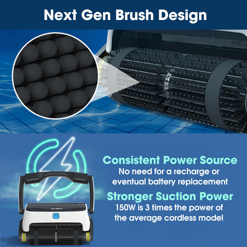 WYBOT Grampus 800 Robotic Pool Cleaner, Automatic Vacuum with Quick Clean, Wall Climbing Capability, Powerful Triple Motors, Large Filter Baskets, Ideal for Large In-Ground Pools 9