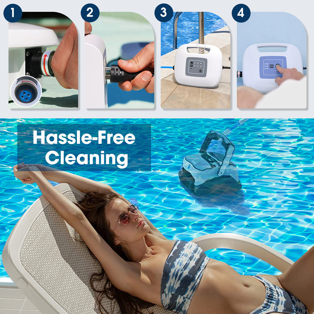 WYBOT Grampus 800 Robotic Pool Cleaner, Automatic Vacuum with Quick Clean, Wall Climbing Capability, Powerful Triple Motors, Large Filter Baskets, Ideal for Large In-Ground Pools 10