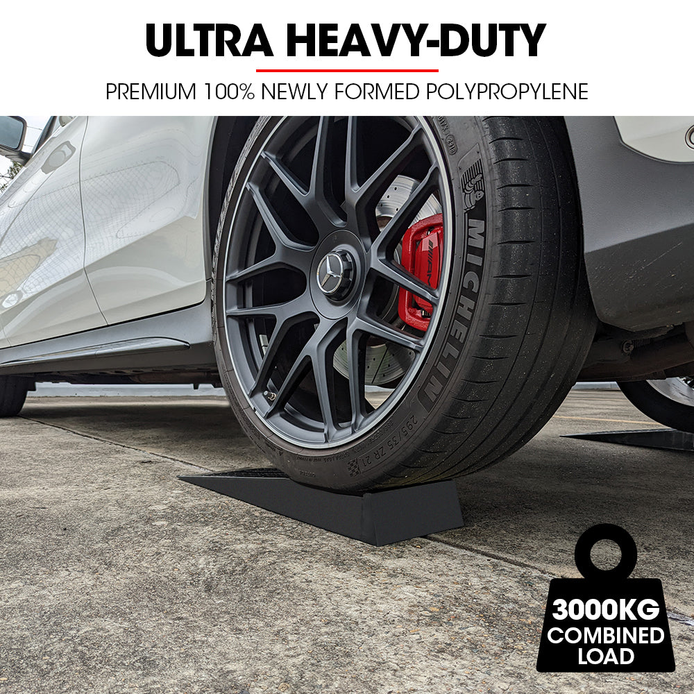 BULLET 2 x 3T Heavy-Duty Low Profile Car Service Ramps 4