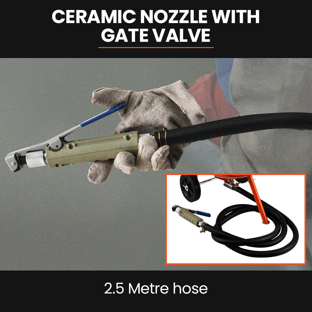 UNIMAC 38L Sandblasting Tank, Pressurised Design with Sandblast Gun Set with Hose 5