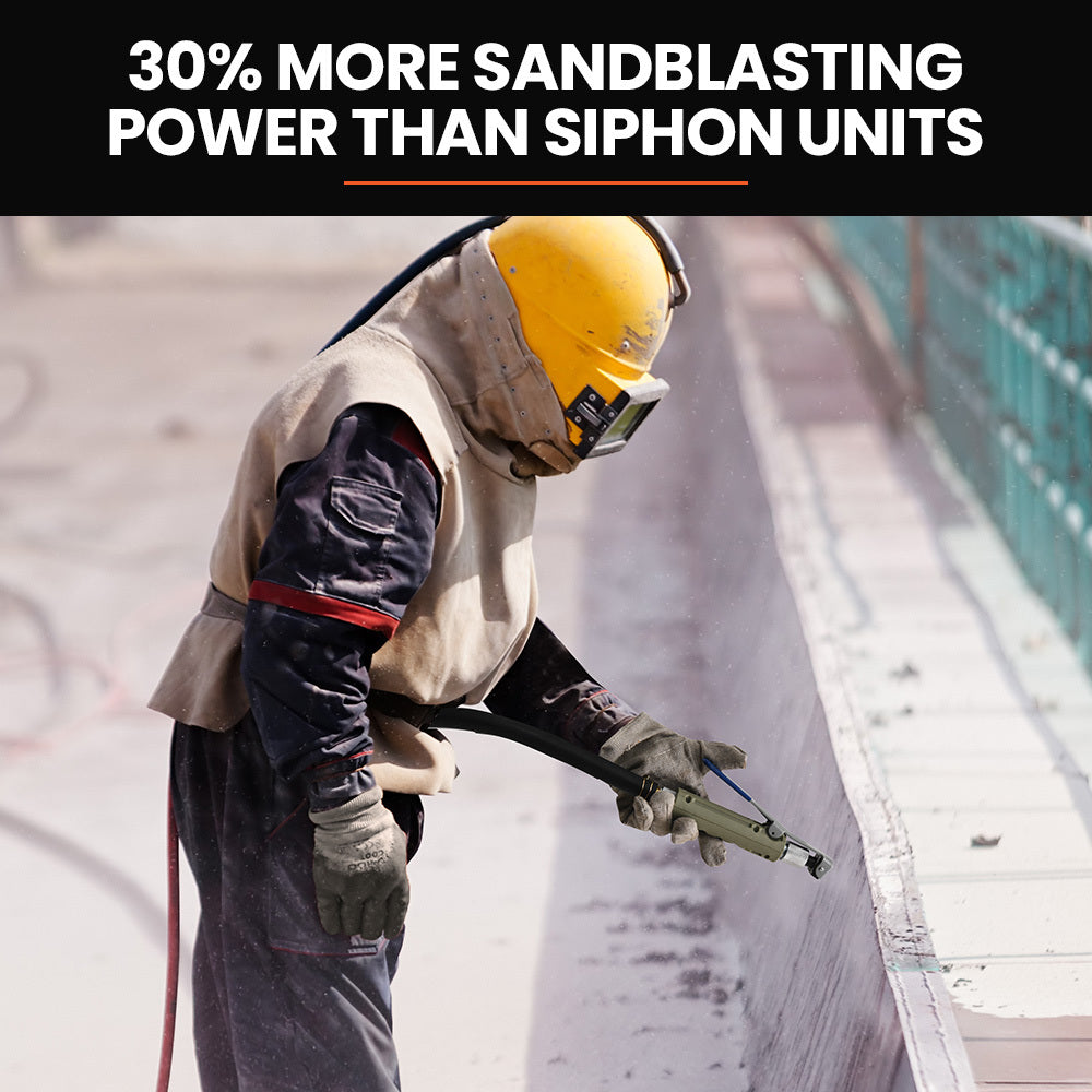 UNIMAC 38L Sandblasting Tank, Pressurised Design with Sandblast Gun Set with Hose 8