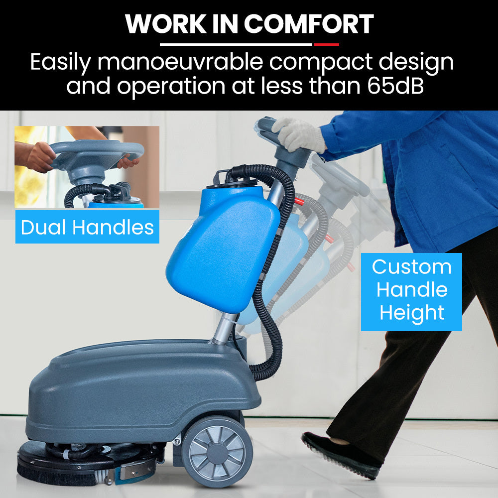 AUCH FSH14 Floor Scrubber & Dryer, 360mm, Battery Powered, Walk Behind, Multi-purpose Commercial Grade Machine 8