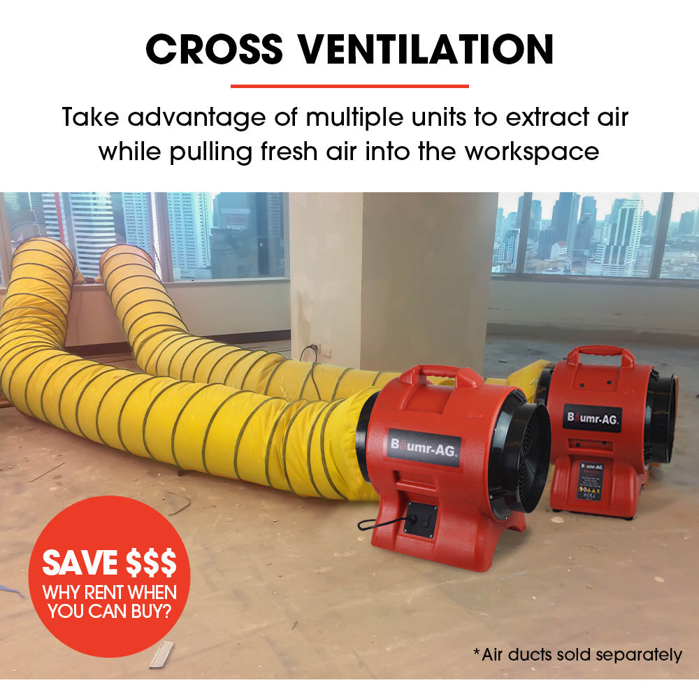 Baumr-AG 200mm (8 inch) Portable Air Blower Mover Axial Ventilation Extraction Fan 3