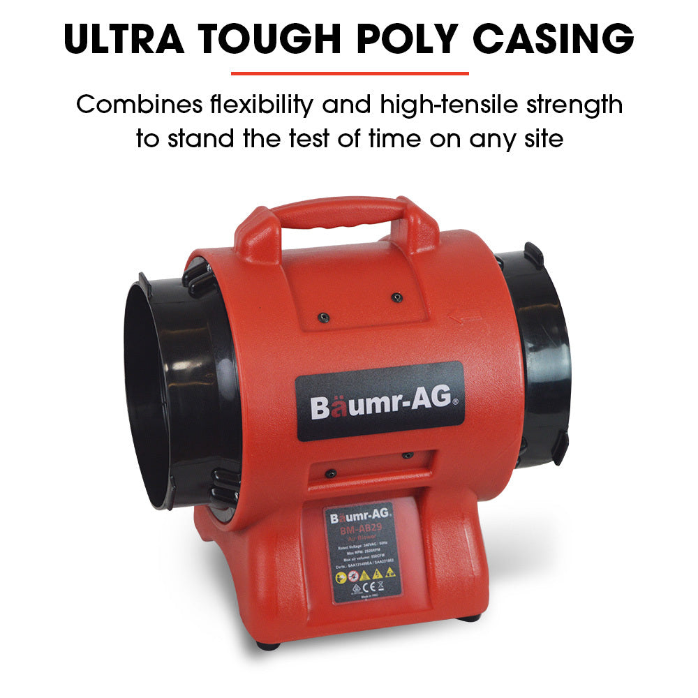 Baumr-AG 200mm (8 inch) Portable Air Blower Mover Axial Ventilation Extraction Fan 4