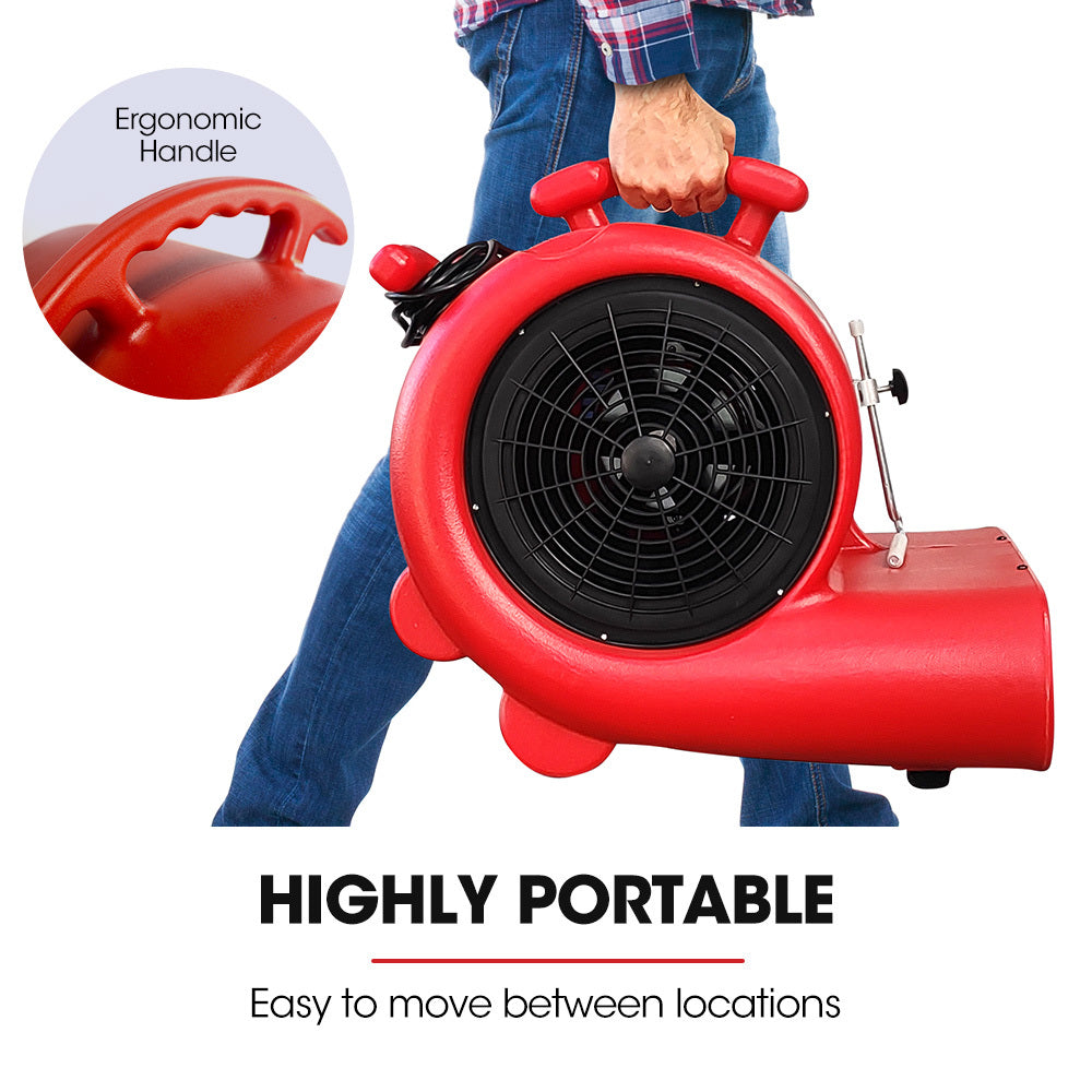 Baumr-AG 3-Speed Carpet Dryer Air Mover Blower Fan, 1300CFM, Sealed Copper Motor, Poly Housing 10