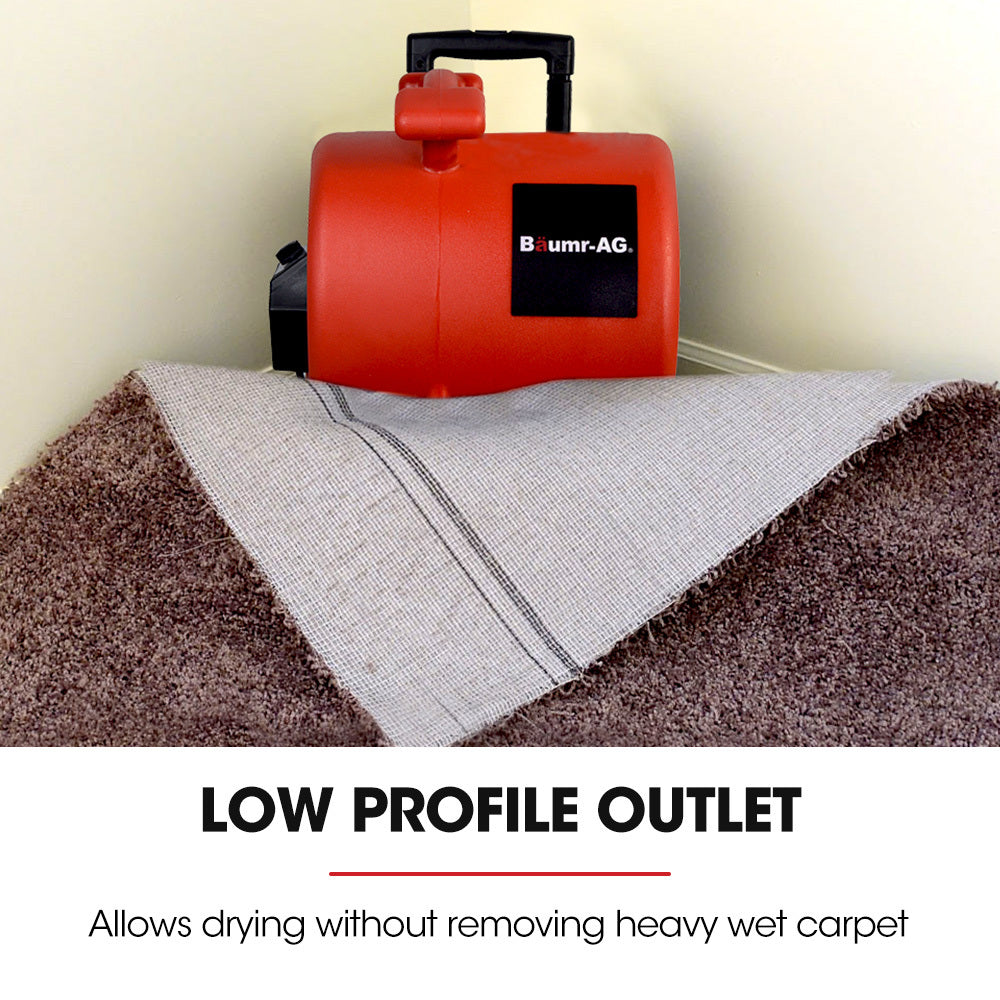 Baumr-AG 3-Speed Carpet Dryer Air Mover Blower Fan, 1400CFM, Sealed Copper Motor, Poly Housing, Telesscopic Handle and Wheels 4