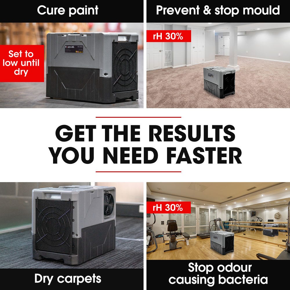 Baumr-AG 50L/day Commercial Air Dehumidifier for Mould, Portable, Stackable, LCD Display, Wheels 9