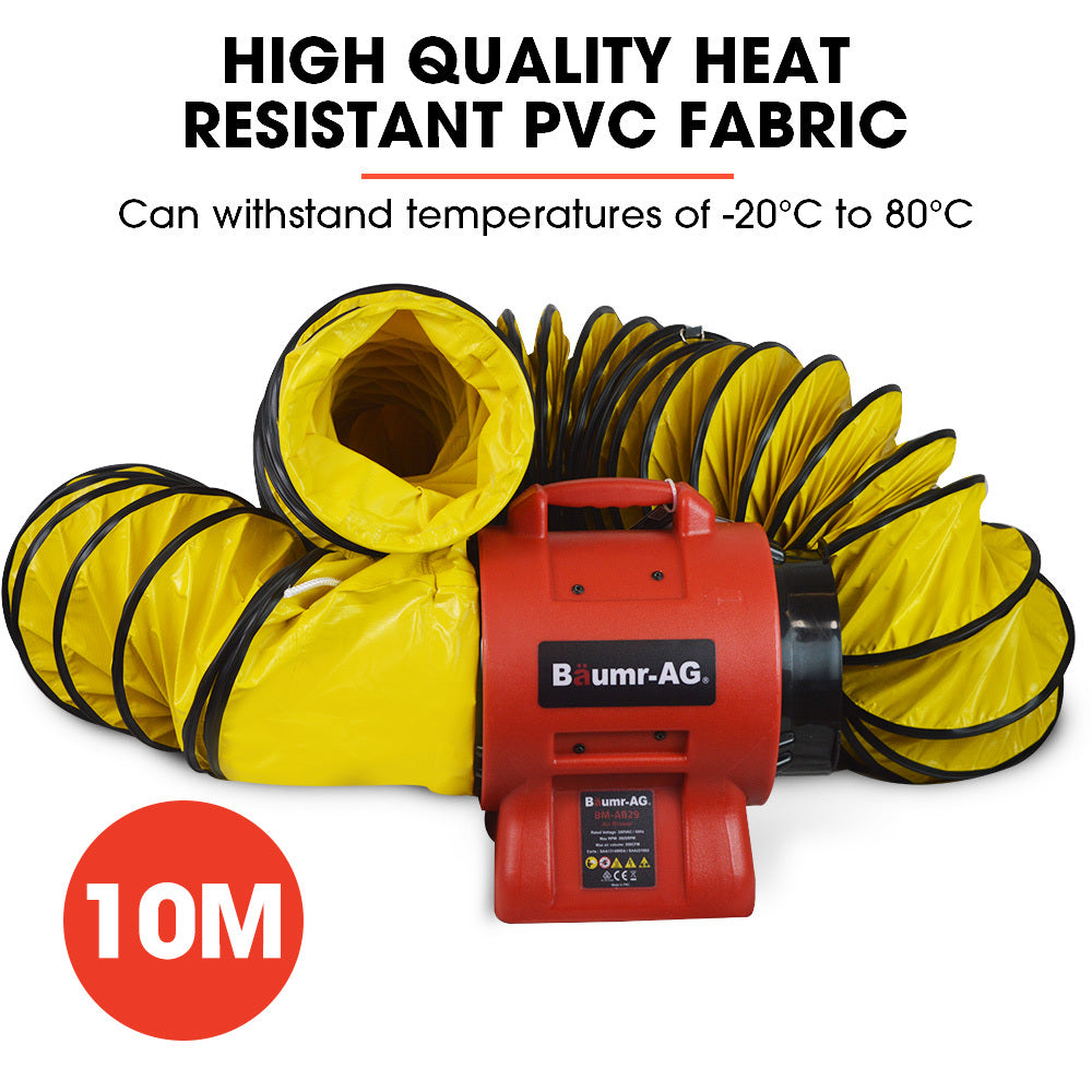 Baumr-AG 200mm (8 inch) Portable Axial Air Mover Blower Fan with 10m Ventilation Duct 5