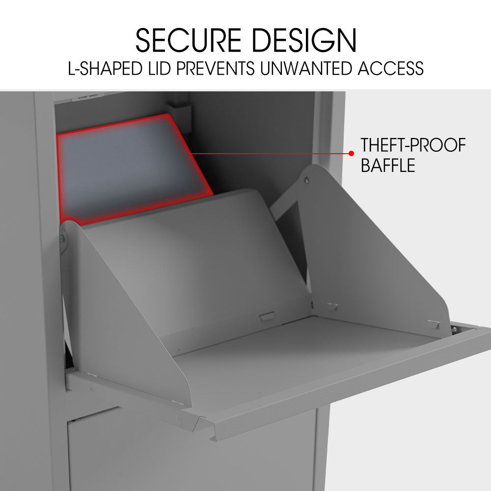 FORTIA Freestanding Parcel Post Box Letterbox, Letter Slot, Woodland Grey 5