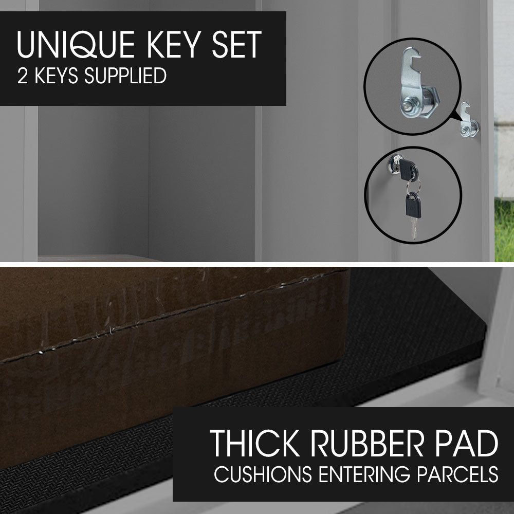 FORTIA Freestanding Parcel Post Box Letterbox, Letter Slot, Woodland Grey 7