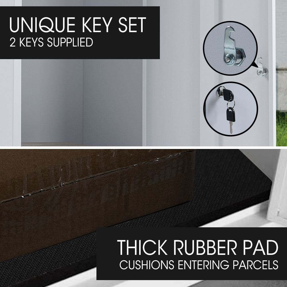 FORTIA Freestanding Parcel Post Box Letterbox, Letter Slot, Light Grey 7