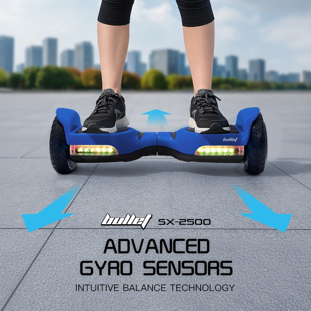 BULLET SX-2500 Hoverboard Scooter, 500W Brushless, UL Certified, AU Compliant, 6.5-inch Off-Road Style Tyres, Superior Self Balancing System, LED Lights, Blue 4