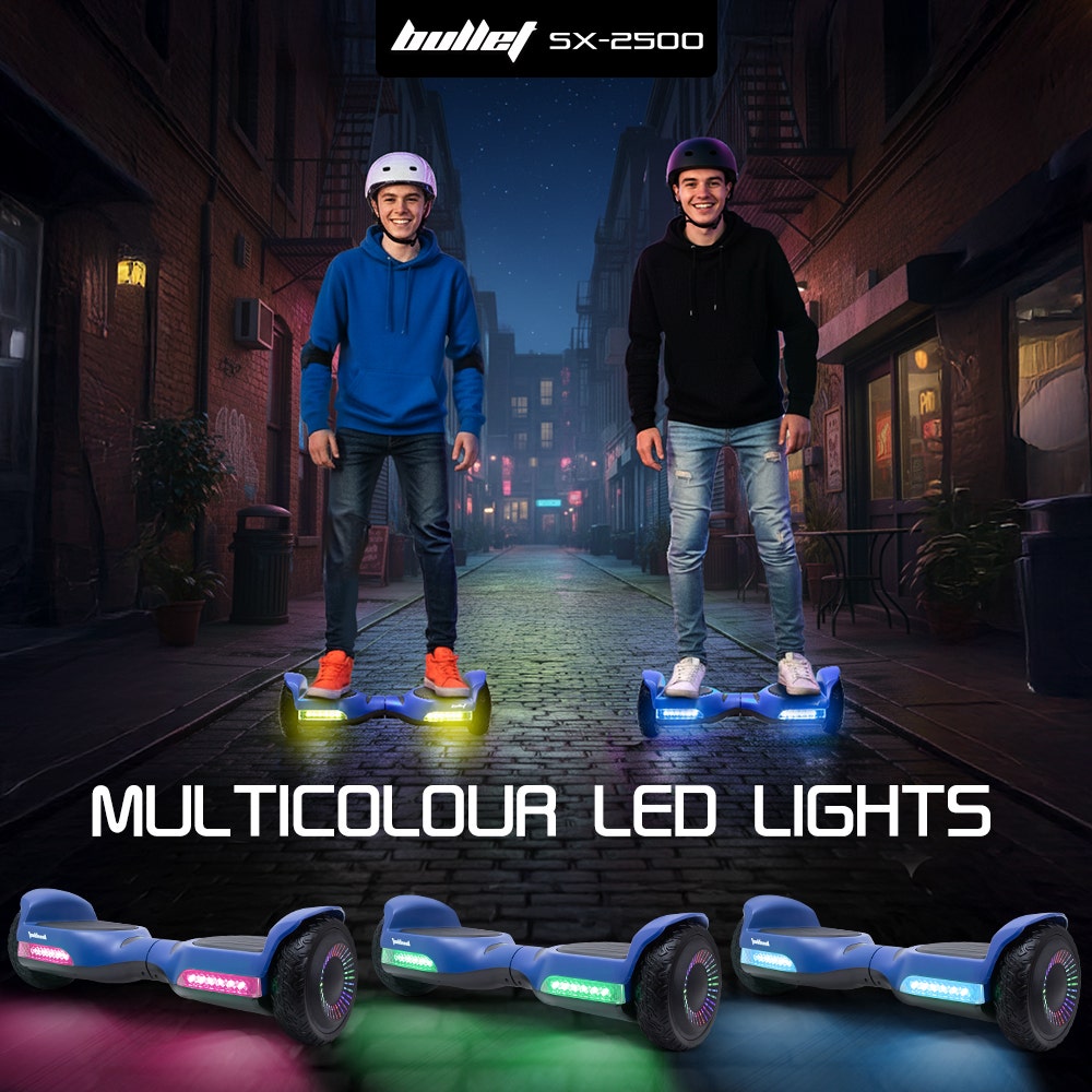 BULLET SX-2500 Hoverboard Scooter, 500W Brushless, UL Certified, AU Compliant, 6.5-inch Off-Road Style Tyres, Superior Self Balancing System, LED Lights, Blue 11