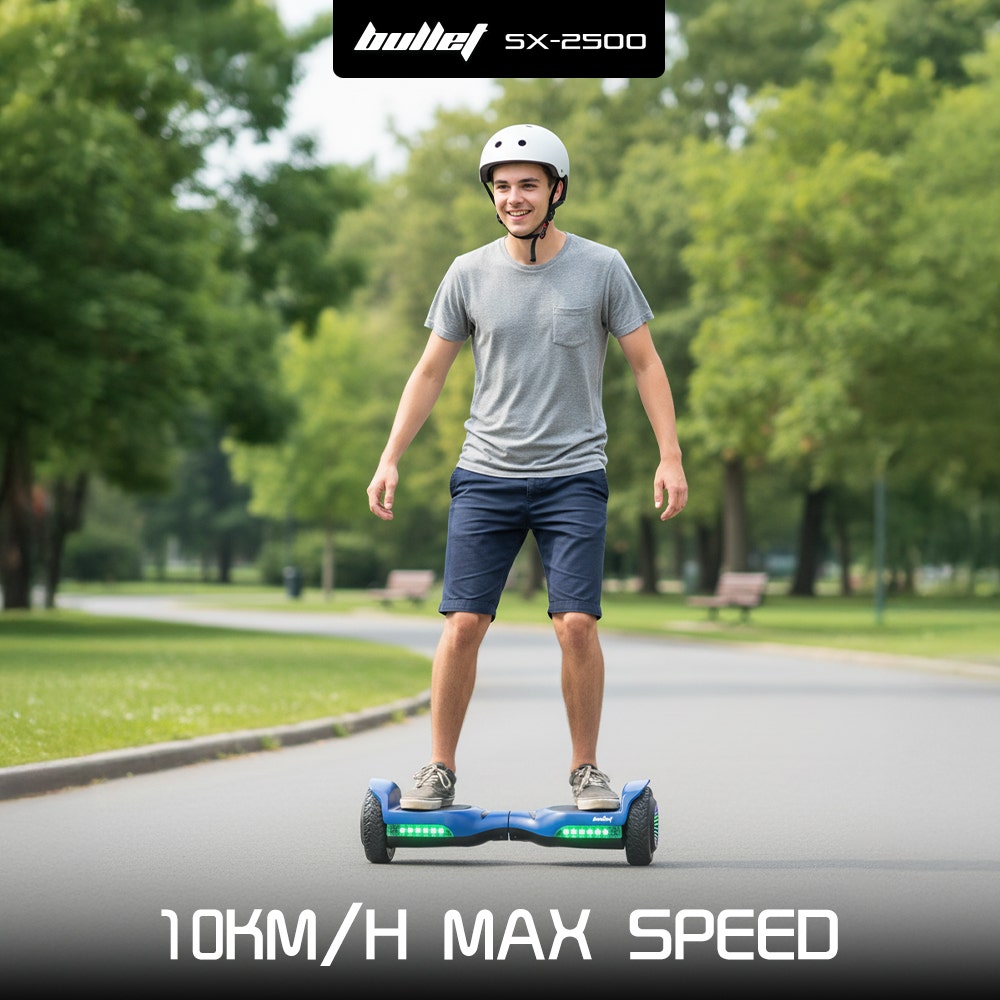 BULLET SX-2500 Hoverboard Scooter, 500W Brushless, UL Certified, AU Compliant, 6.5-inch Off-Road Style Tyres, Superior Self Balancing System, LED Lights, Blue 13