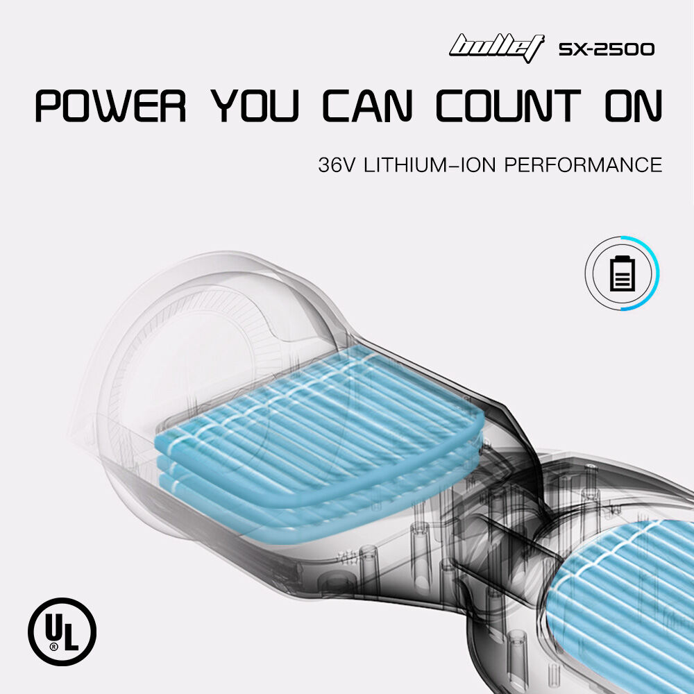 BULLET SX-2500 Hoverboard Scooter, 500W Brushless, UL Certified, AU Compliant, 6.5-inch Off-Road Style Tyres, Superior Self Balancing System, LED Lights, Black 5