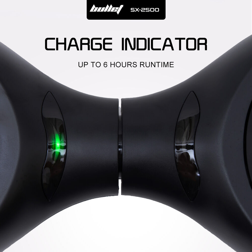 BULLET SX-2500 Hoverboard Scooter, 500W Brushless, UL Certified, AU Compliant, 6.5-inch Off-Road Style Tyres, Superior Self Balancing System, LED Lights, Black 12