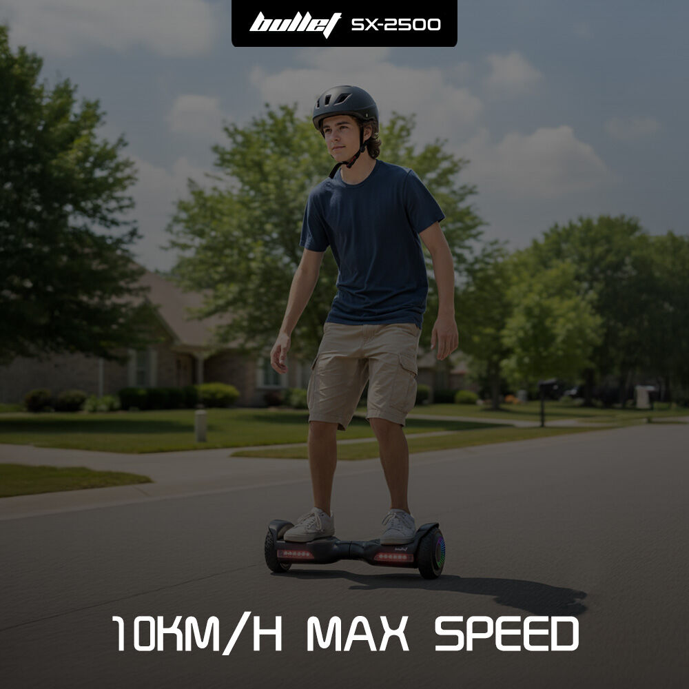 BULLET SX-2500 Hoverboard Scooter, 500W Brushless, UL Certified, AU Compliant, 6.5-inch Off-Road Style Tyres, Superior Self Balancing System, LED Lights, Black 13
