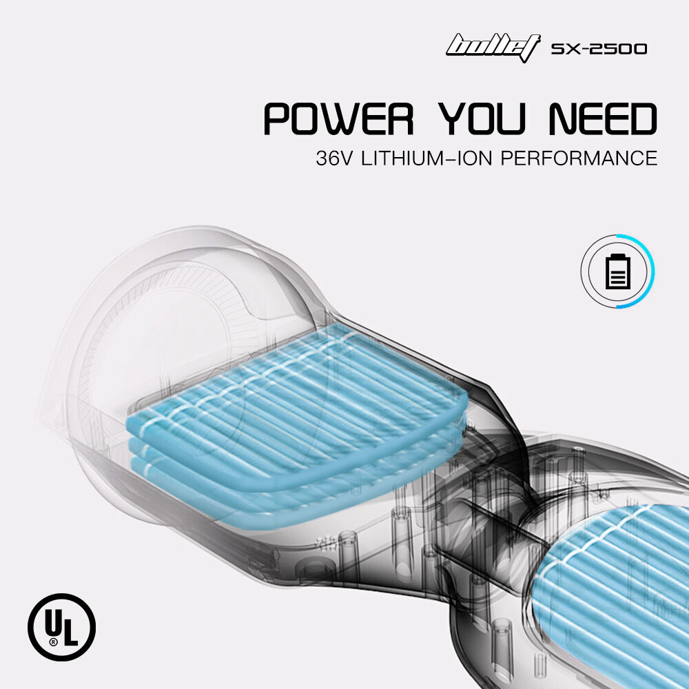 BULLET SX-2500 Hoverboard Scooter, 500W Brushless, UL Certified, AU Compliant, 6.5-inch Off-Road Style Tyres, Superior Self Balancing System, LED Lights, Pink 6