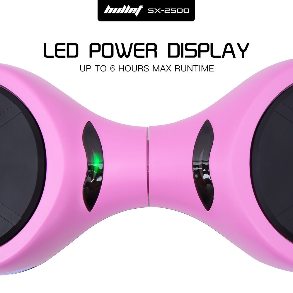 BULLET SX-2500 Hoverboard Scooter, 500W Brushless, UL Certified, AU Compliant, 6.5-inch Off-Road Style Tyres, Superior Self Balancing System, LED Lights, Pink 10