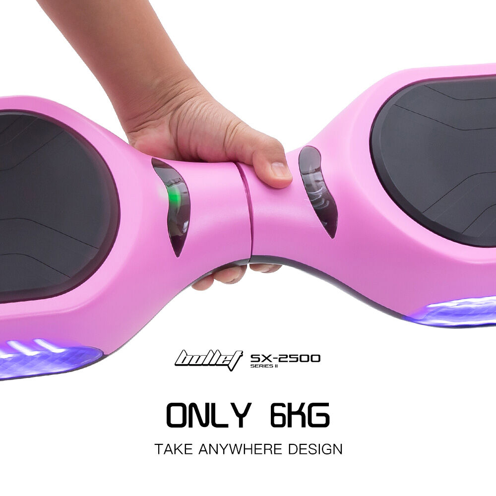 BULLET SX-2500 Hoverboard Scooter, 500W Brushless, UL Certified, AU Compliant, 6.5-inch Off-Road Style Tyres, Superior Self Balancing System, LED Lights, Pink 14