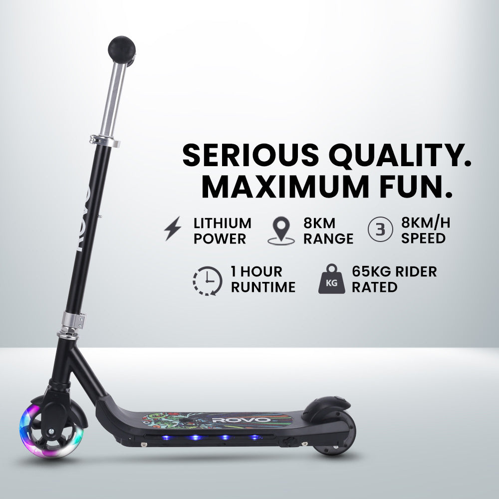 ROVO KIDS WhizKid Electric Scooter, Ages 5-11, Adjustable Height, Lithium Battery, Brushless Motor, Black 3