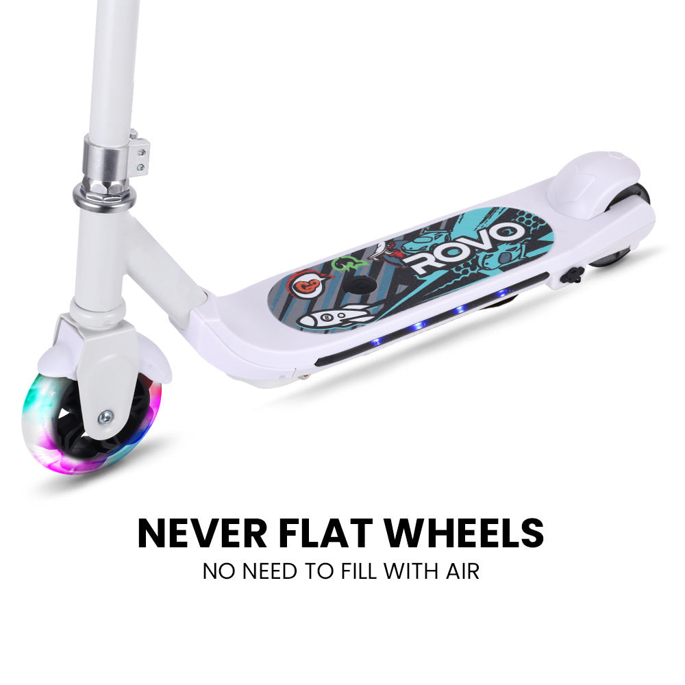 ROVO KIDS WhizKid Electric Scooter, Ages 5-11, Adjustable Height, Lithium Battery, Brushless Motor, White 8