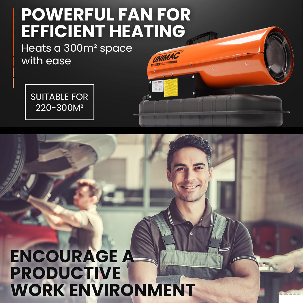 UNIMAC 20KW Portable Industrial Diesel Direct Forced Air Space Heater 4