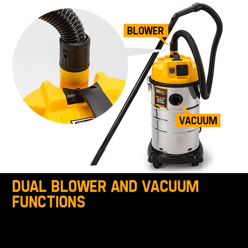 UNIMAC 30L Wet and Dry Vacuum Cleaner Blower Bagless 2000W Drywall Vac 4