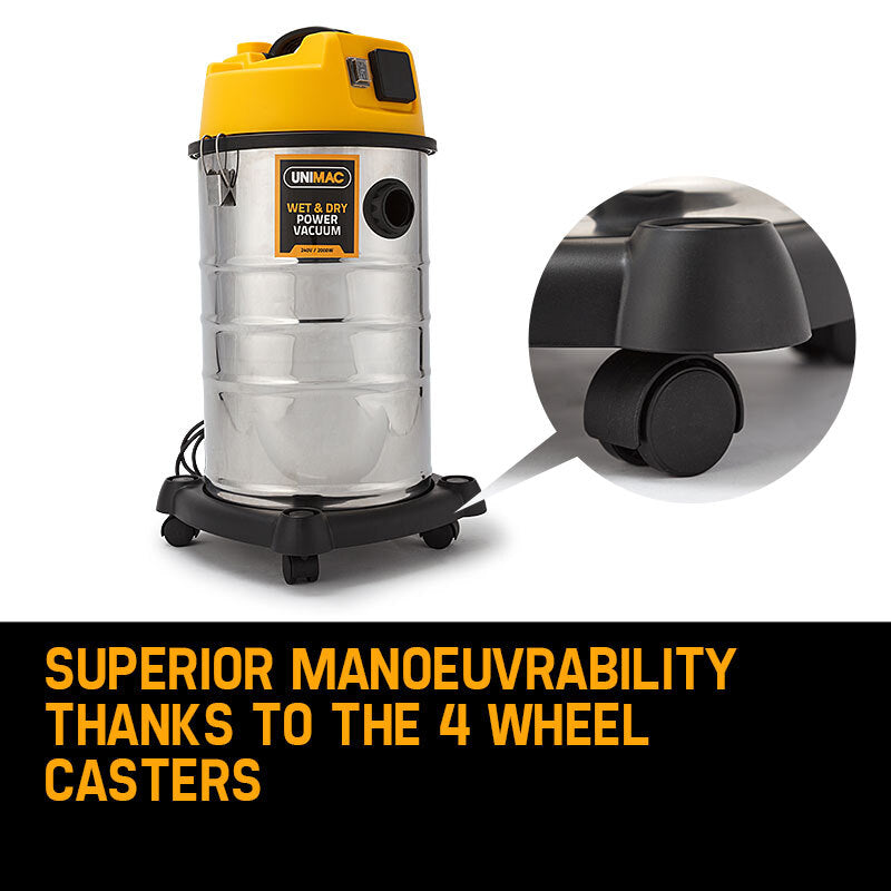 UNIMAC 30L Wet and Dry Vacuum Cleaner Blower Bagless 2000W Drywall Vac 9
