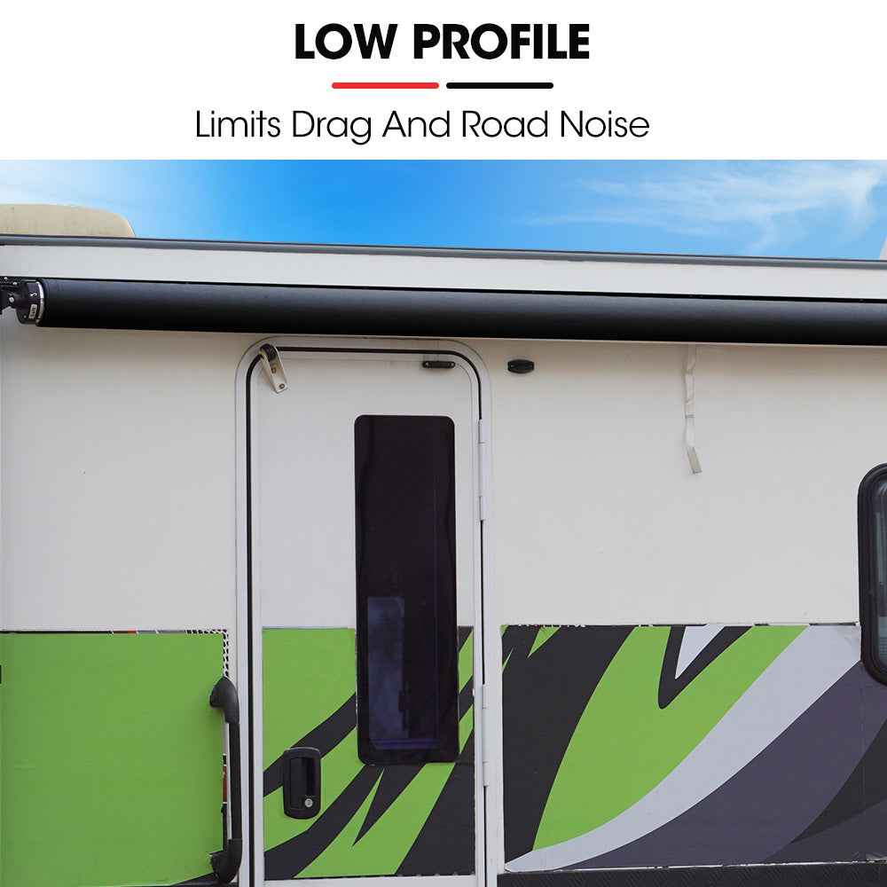 Shade Shield 16ft x 8ft Caravan Retractable Awning, Powder Coated 6063 Aluminium and Vinyl, for Caravan, Motorhome, RV, Work Trailer 8