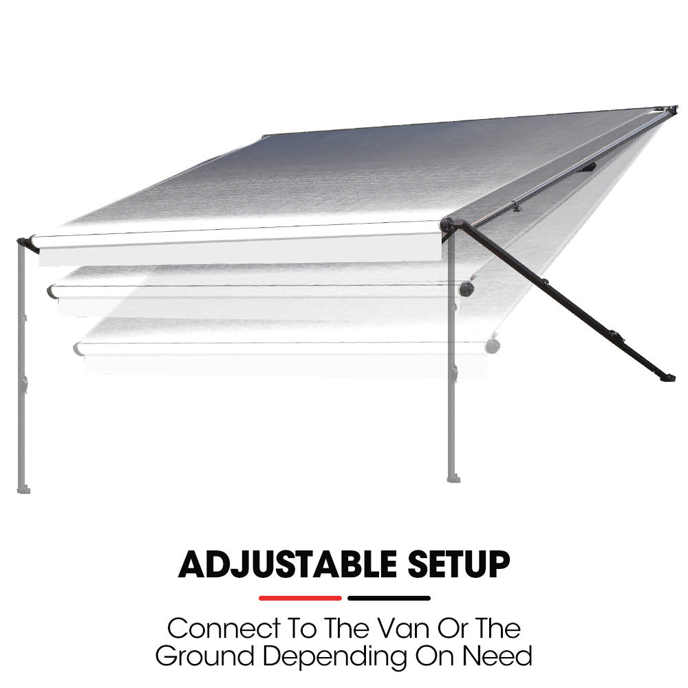 Shade Shield 16ft x 8ft Caravan Retractable Awning, Powder Coated 6063 Aluminium and Vinyl, for Caravan, Motorhome, RV, Work Trailer 10