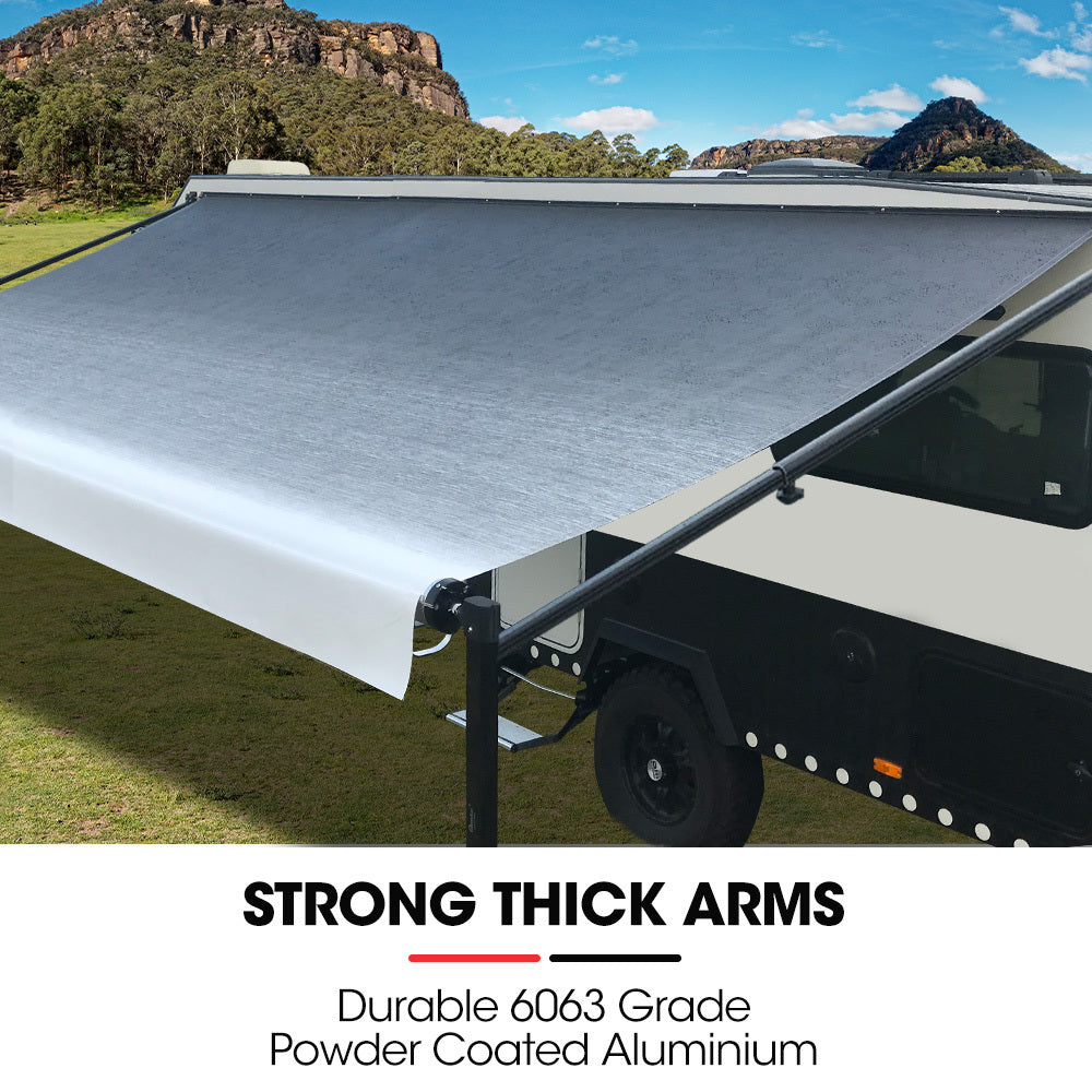Shade Shield 17ft x 8ft Caravan Retractable Awning, Powder Coated 6063 Aluminium and Vinyl, for Caravan, Motorhome, RV, Work Trailer 7