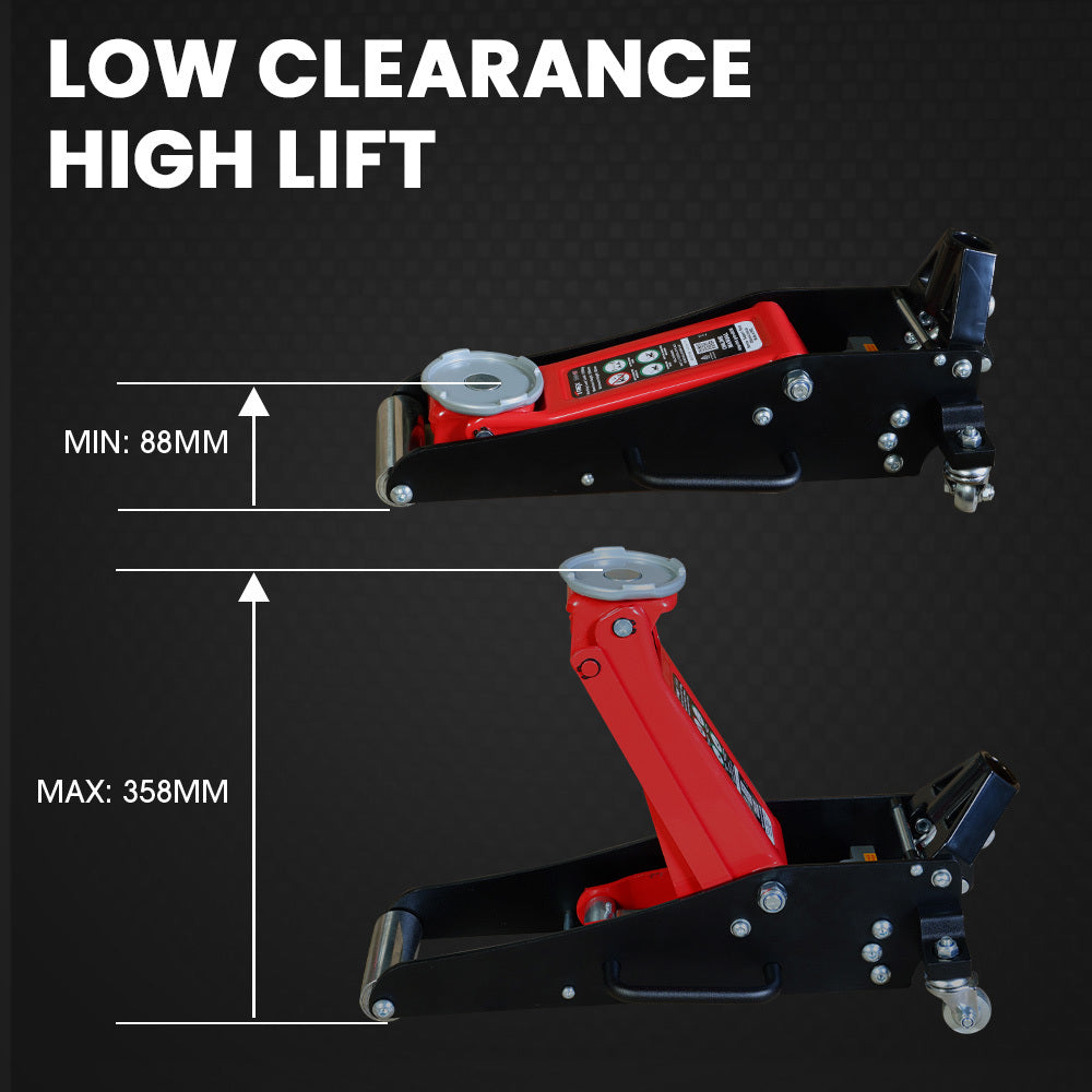 T-REX 1200KG Hydraulic Trolley Floor Jack, Low Profile, Dual Pump, Quick Release Handle, for Jacking Car 3