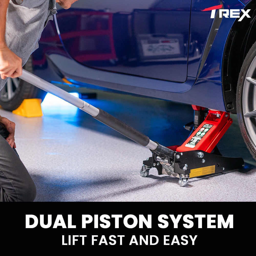 T-REX 1200KG Hydraulic Trolley Floor Jack, Low Profile, Dual Pump, Quick Release Handle, for Jacking Car 4