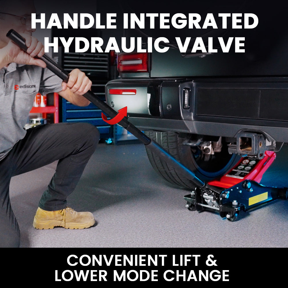 T-REX 3000KG Hydraulic Trolley Floor Jack, High Lift, Dual Pump, Quick Release Handle 10