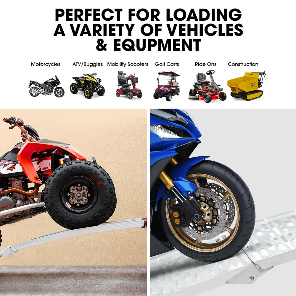 BULLET 2.3m Aluminium Loading Ramps, 680kg Rated, for Trailer ATV Quad Bike Buggy, 2 Pieces 3